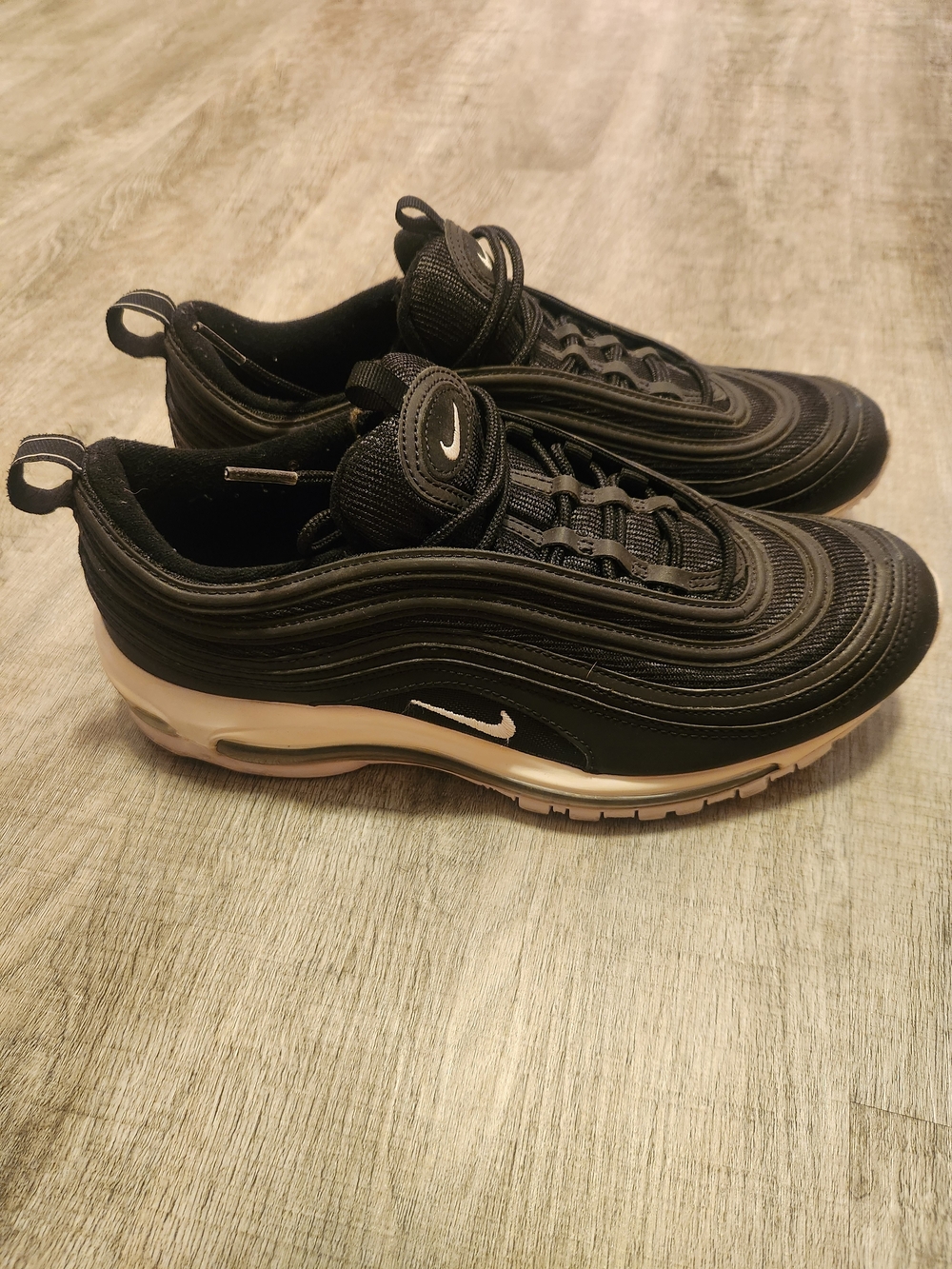 Nike Black and White Air Max 97 Running Shoes